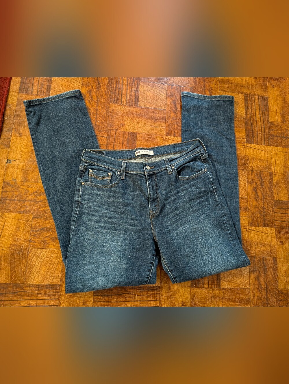 Levi's 505 Straight Leg Dark Blue Jeans Size 14 L